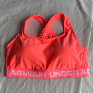 Under Armour Women's Coral/Pink Compression Sports Bra